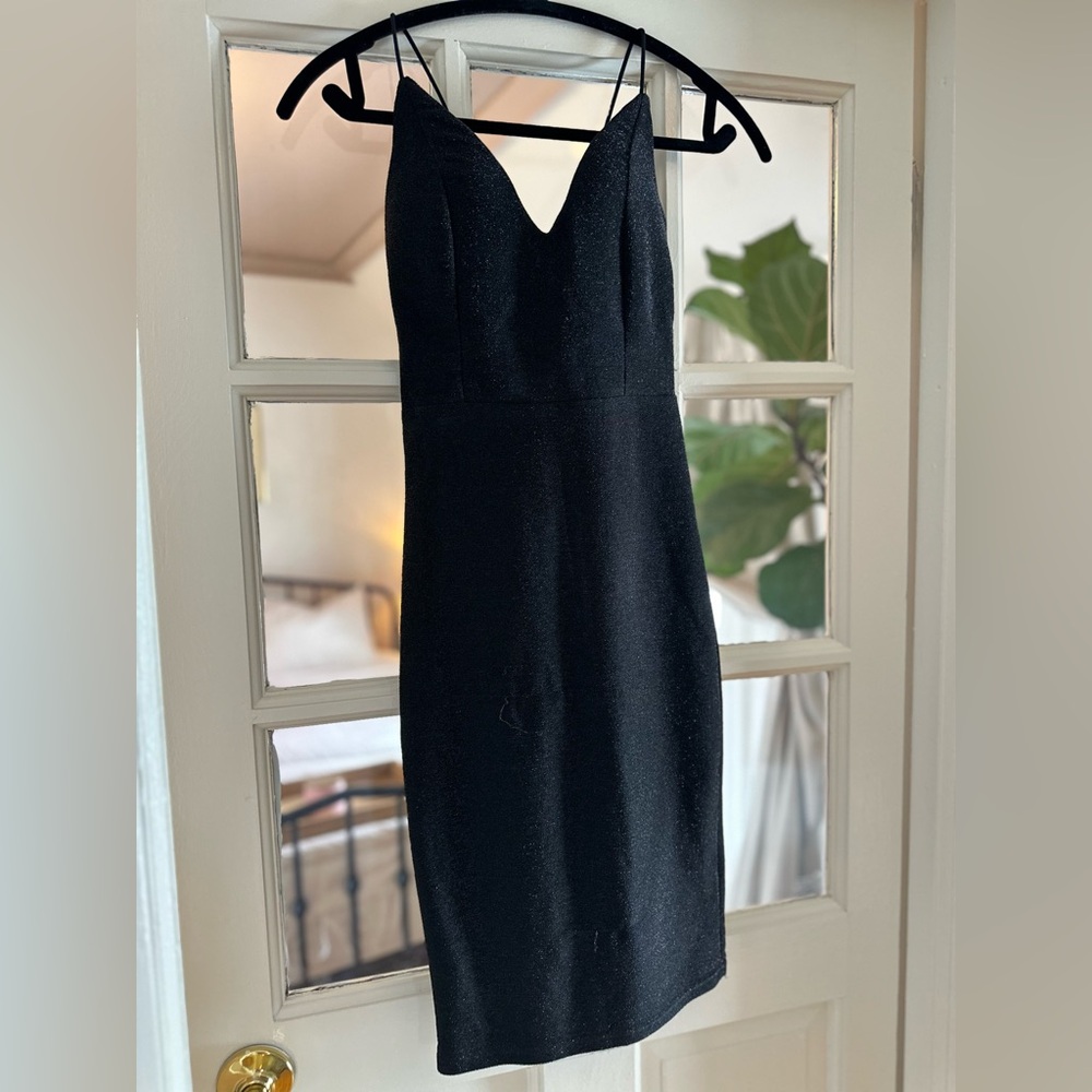 SHEIN Black Corset Low Back Dress